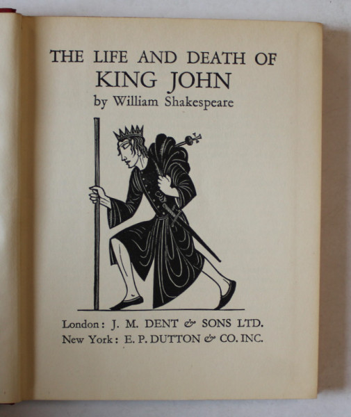 KING JOHN  by WILLIAM SHAKESPEARE , with engravings by ERIC GILL , 1935