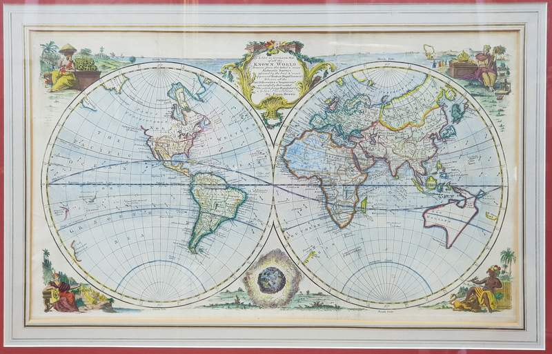 Know World, Planiglob - Gavura colorata, 1714