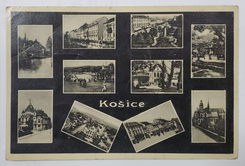 KOSICE , FOTO - MONTAJ CU CLADIRI REPREZENTATIVE , CARTE POSTALA ILUSTRATA  , 1930