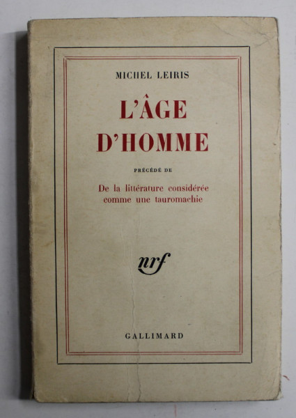 L 'AGE D 'HOMME par MICHEL LEIRIS , 1964