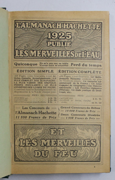L 'ALMANACH HACHETTE 1925