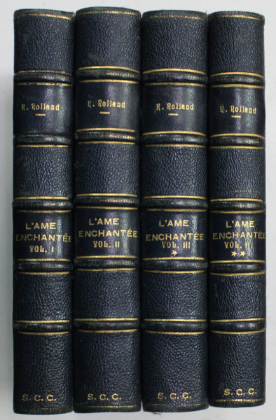 L ' AME ENCHANTEE par ROMAIN ROLLAND , 4 VOLUMES , 1926