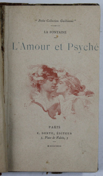 L 'AMOUR et PSYCHE par LA FONTAINE , 1892 , CARTE DE FORMAT REDUS
