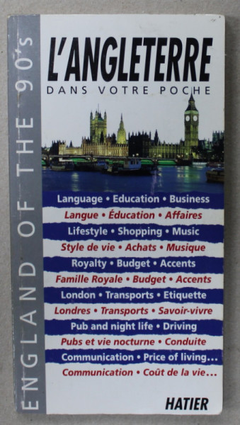 L 'ANGLETERRE DANS VOTRE POCHE par J. GREEN ...J. TOURNAIRE , 1990