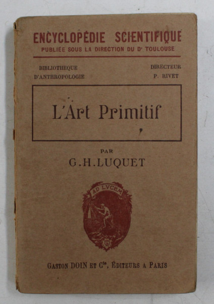 L 'ART PRIMITIF par G.H. LUQUET , 1930