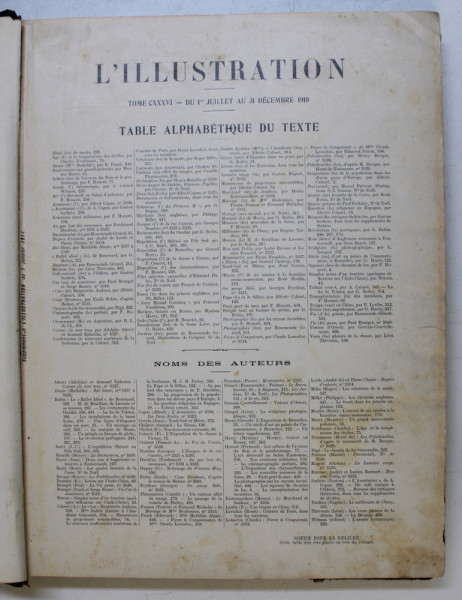 L' ILLUSTRATION , COLEGAT DE 26 NUMERE , 2 IULIE  - 31 DECEMBRIE 1910