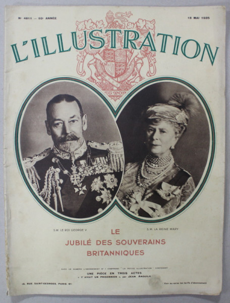 L 'ILLUSTRATION , JOURNAL , SUBJET : LE JUBILE DES SOUVERAINS BRITANNIQUES , no. 4811 , 18 MAI , 1935