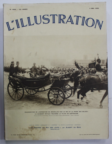 L ' ILLUSTRATION , No. 4809 , INAUGURATION DE L 'EXP[OSITION DE BRUXELLES ..  ,  4 MAI , 1935