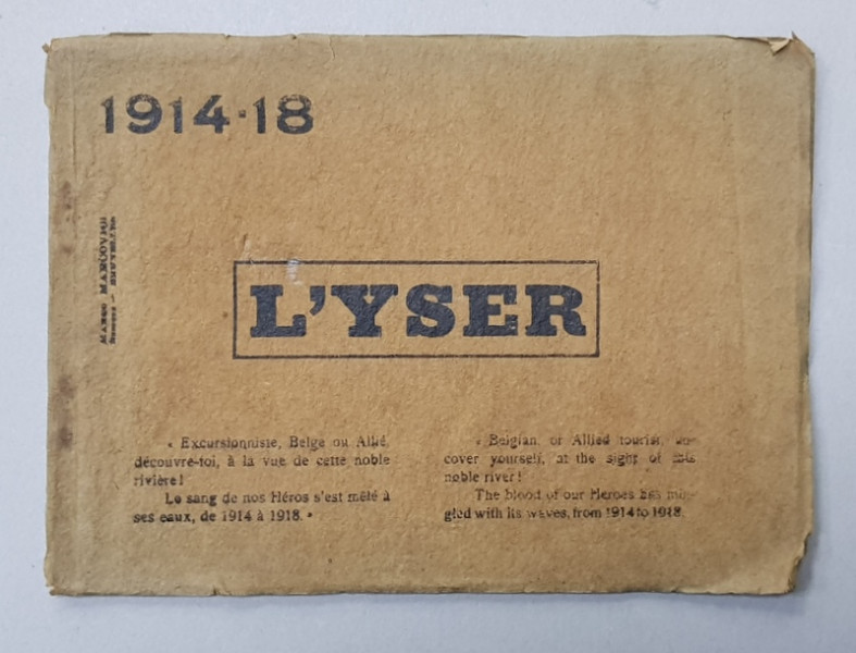 L 'YSER 1914 -1918 , ALBUM DE FOTOGRAFIE ALB - NEGRU , INTERBELICA