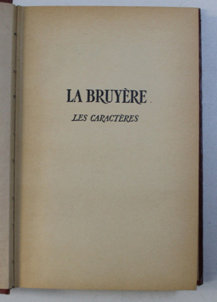 LA BRUYERE LES CARACTERES , 1950