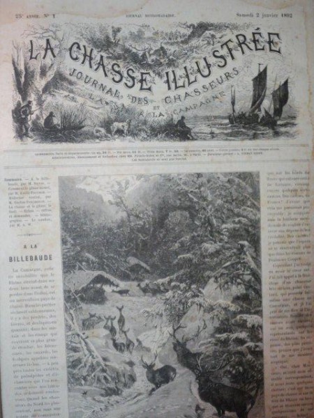 LA CHASSE ILLUSTREE, JOURNAL DES CHASSEURS ET LA VIE A LA CAMPAGNE, NR. 1- 52, 1892