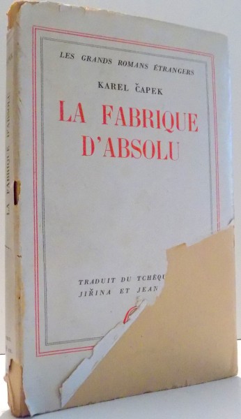 LA FABRIQUE D`ABSOLU par KAREL CAPEK , 1945