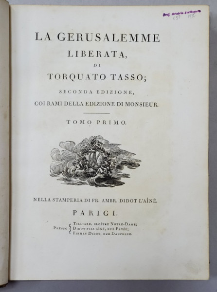 LA GERUSALEMME LIBERATA DI TORQUATO TASSO - PARIS, 1786