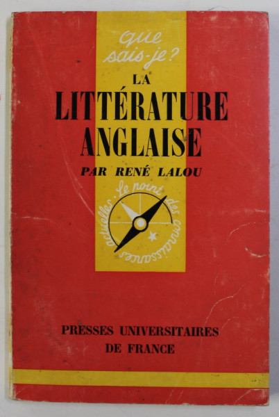 LA LITTERATURE ANGLAISE par RENE LALOU , 1964