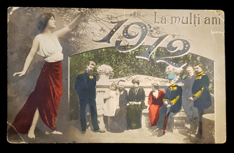 LA MULTI ANI  - 1912, FOTOGRAFIE DE GRUP A FAMILIEI REGALE ROMANE , TIP CARTE POSTALA , CIRCULATA