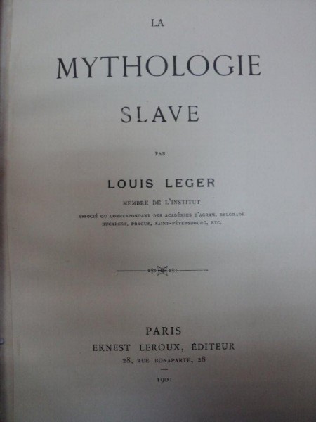 LA MYTHOLOGIE SLAVE-LOUIS LEGER-PARIS 1901