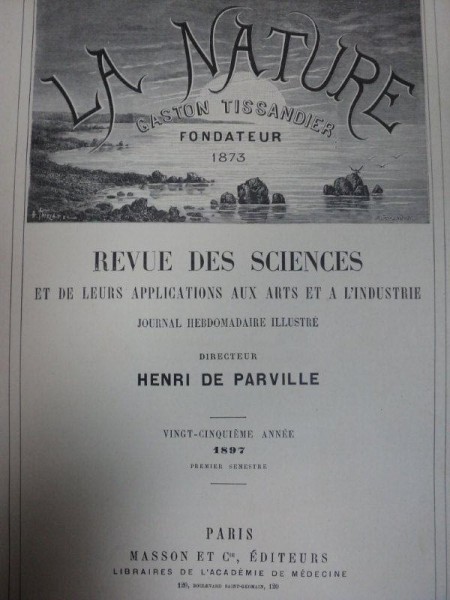 LA NATURE GASTON TISSANDER 1873