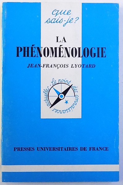 LA PHENOMENOLOGIE par JEAN-FRANCOIS LYOTARD , 1995