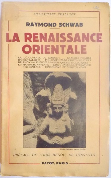 LA RENAISSANCE ORIENTALE par RAYMOND SCHWAB, PARIS  1950