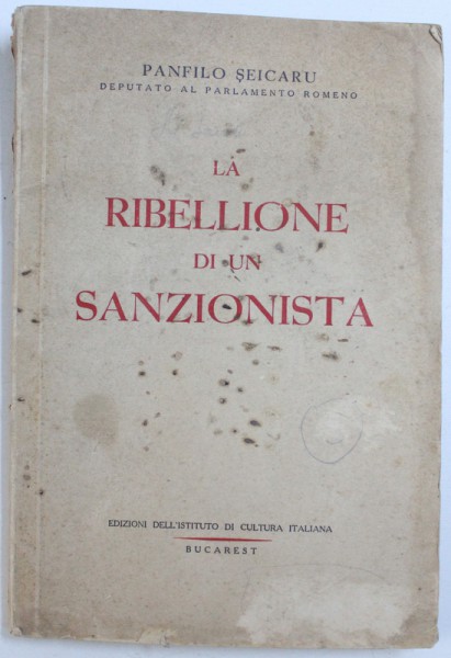 LA RIBELLIONE DI UN SANZIONISTA di PANFILO SEICARU , 1936