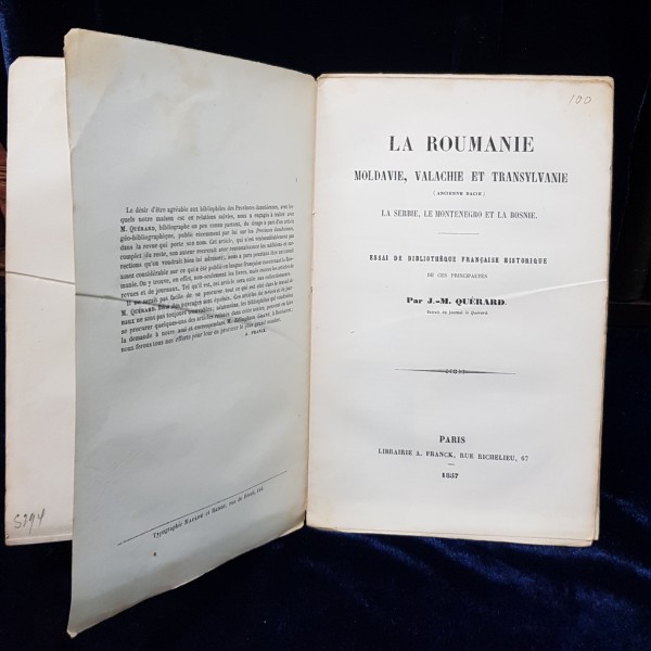 LA ROUMANIE par A. BEAURE & H. MATHOREL - PARIS 1878