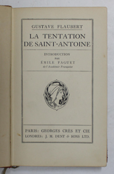 LA TENTATION DE SAINT - ANTOINE par GUSTAVE FLAUBERT , 1917