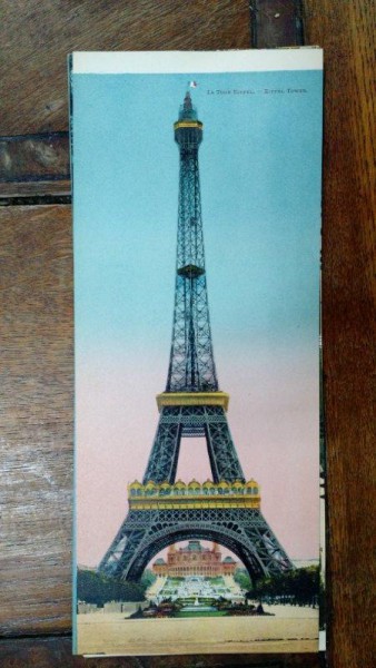 La Tour Eiffel, Carte postala ilustrata dubla