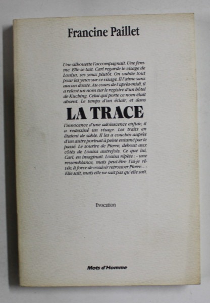 LA TRACE par FRANCINE PAILLET , 1986