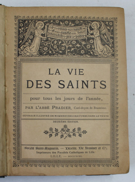 LA VIE DES SAINTS POUR TOUS LES JOURS DE L 'ANNEE par L ' ABBE PRADIER , 1893