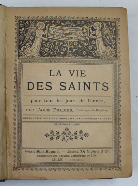 LA VIE DES SAINTS POUR TOUS LES JOURS DE L 'ANNEE par L ' ABBE PRADIER , 1893