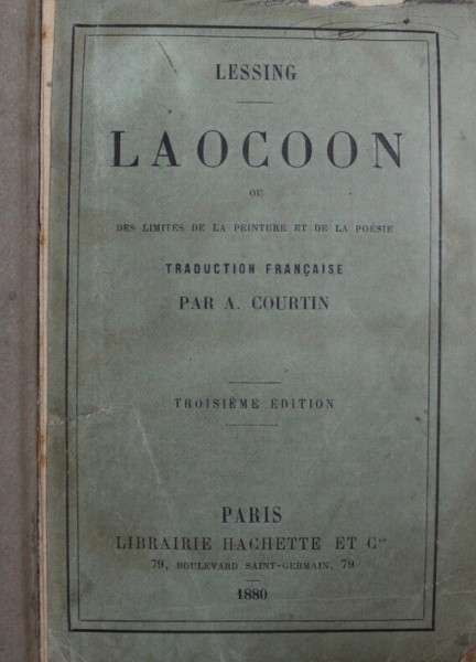 LAOCOON OU DES LIMITES DE LA PEINTURE ET DE LA POESIE par LESSING , 1880
