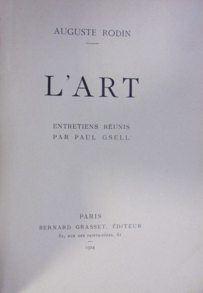 L'ART de AUGUSTE RODIN (1924)