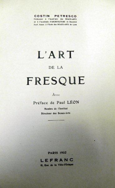 L'ART DE LA FRESQUE - PARIS 1932 