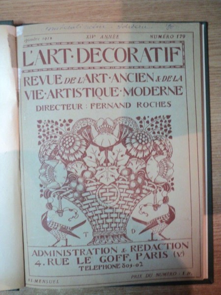 L'ART DECORATIF , REVUE DE L'ART , ANCIEN DE LA VIE , ARTISTIQUE-MODERNE par FERNAND ROCHES