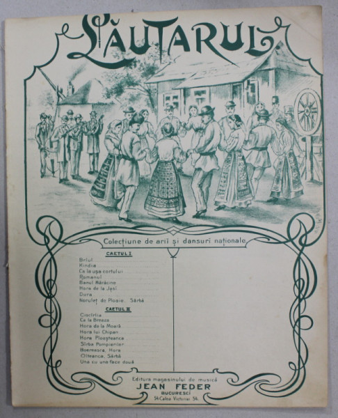 LAUTARUL , COLECTIUNE DE ARII SI DANSURI NATIONALE , CAIETUL I , CCA. 1900, PARTITURA