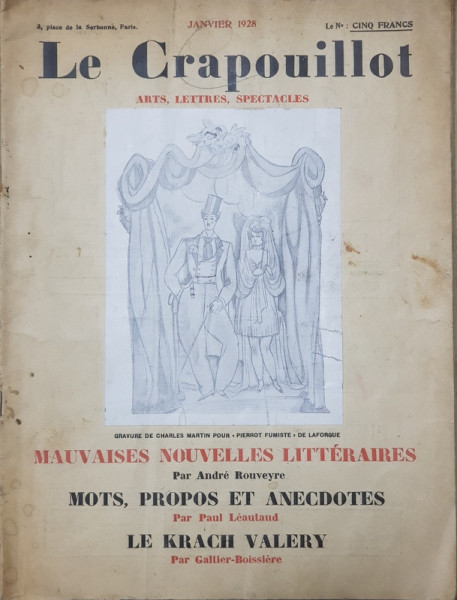 LE CRAPOUILLOT  - REVUE DE ARTS , LETTRES ,  SPECTACLES  - JANVIER 1928