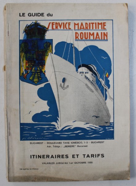 LE GUIDE DU SERVICE MARITIME ROUMAIN - ITINERAIRES ET TARIFS , 1938