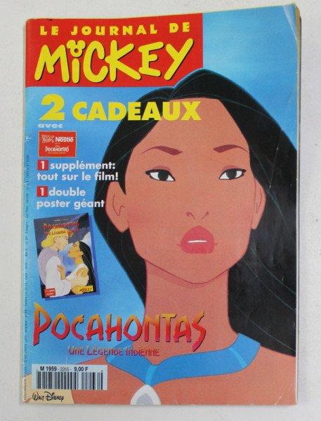LE JOURNAL DE MICKEY ,  POCAHONTAS  - 1995 , REVISTA DE BENZI DESENATE
