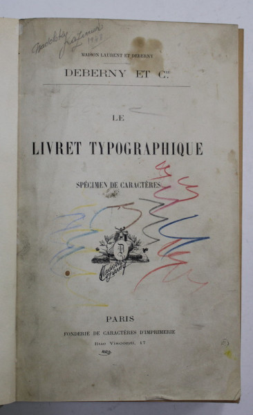 LE LIVRET TYPOGRAPHIQUE - SPECIMEN DE CARACTERES , CCA. 1880