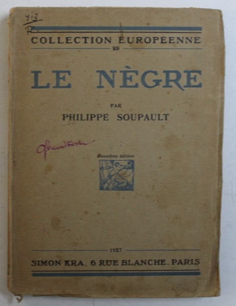 LE NEGRE par PHILIPPE SOUPAULT , 1927