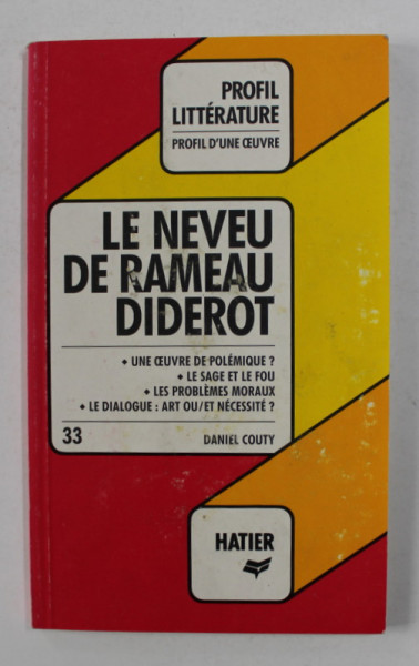 LE NEVEAU DE RAMEAU - DIDEROT , analyse critique par DANIEL COUTY , 1972
