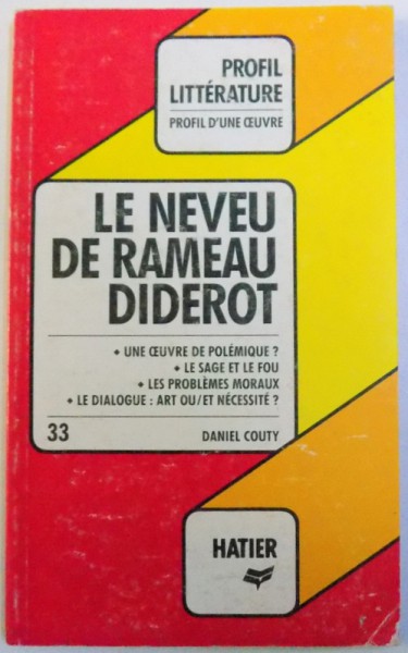 LE NEVEAU DE RAMEAU par DIDEROT , 1972