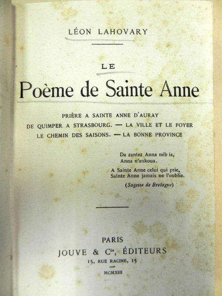 LE POEME DE SAINTE ANNE  - LEON LAHOVARY 