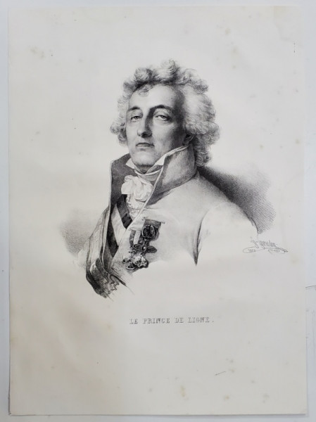 LE PRINCE DE LIGNE , LITOGRAFIE , DESEN de GREVEDON , litografiat de C. MOTTE , 1825