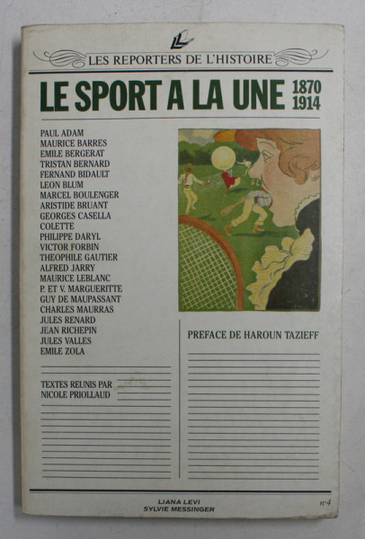 LE SPORT A LA UNE 1870 / 1914 par PAUL ADAM ...EMILE ZOLA , TEXTES REUNIS PAR NICOLE PRIOLLAUD , 1984