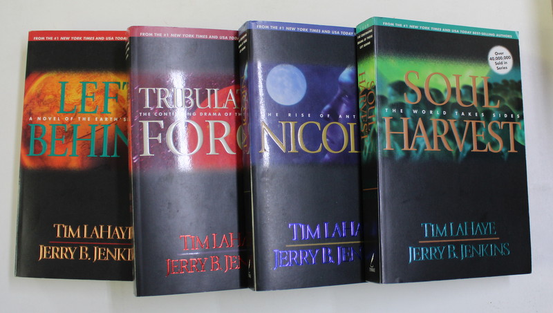 LEFT BEHIND / TRIBULATION FORCE / NICOLAE / SOUL HARVEST , FOUR VOLUMES by TIM LAHAYE and JERRY B. JENKINS , 1996- 1998