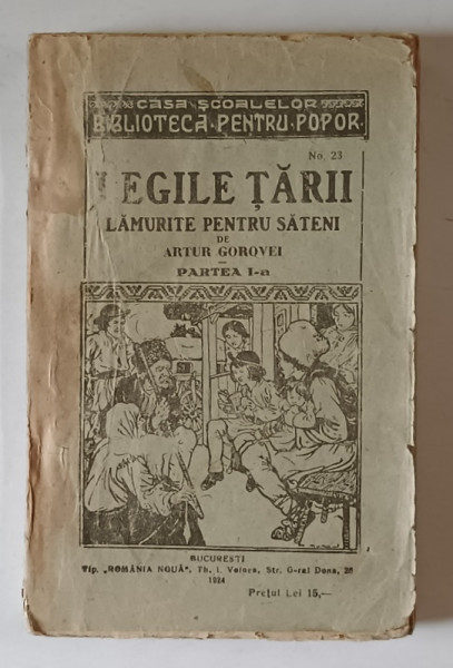 LEGILE TARII LAMURITE PENTRU SATENI de ARTUR GOROVEI , PARTEA I , 1924