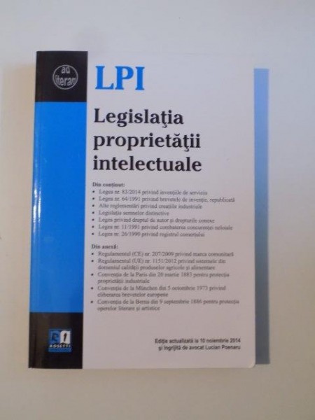LEGISLATIA PROPRIETATII INTELECTUALE 2014