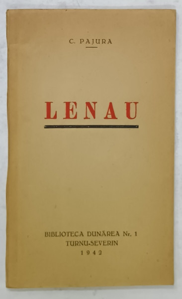 LENAU de C. PAJURA , VERSURI , 1942 , DEDICATIE *
