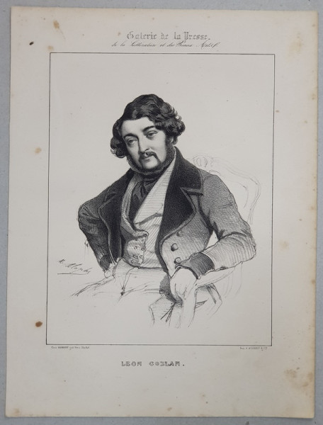 LEON GOZLAN , GRAVURA PE METAL  , IMP. D' AUBERT et Cie., MONOCROMA, MIJLOCUL SEC. XIX